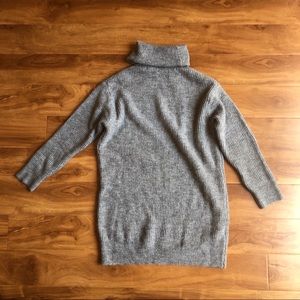 Gray turtleneck sweater dress